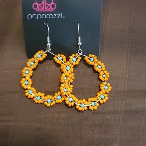 Orange sea bead earrings